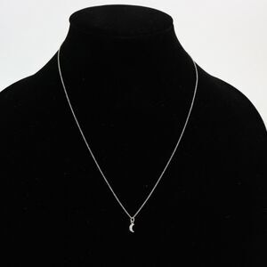 LaSoula Diamond Little Moon Pendant Necklace, Sterling Silver